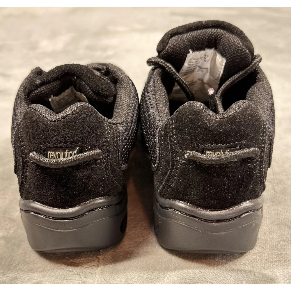 Revolution Dancewear Shoes Kids Size 1 Black Mesh Leather Dance‎ Sneakers 991